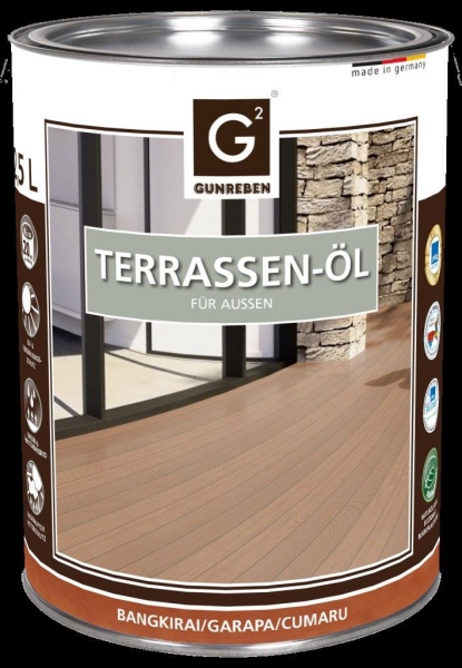 2,5 Liter Bangkirai Öl von Gunreben, geeignet für ca. 20-25 m²