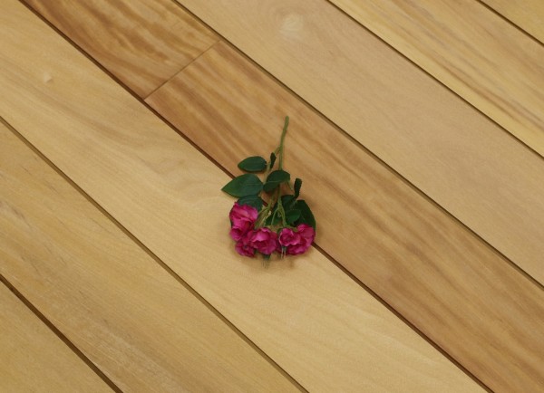Terrassenholz Garapa Bretter, 21 x 125 bis 2750 mm Dielen, glatt, mit Wechselfalz und stirnseitig Nut / Feder Verbindung, Premium (KD) Holz für die Terrasse